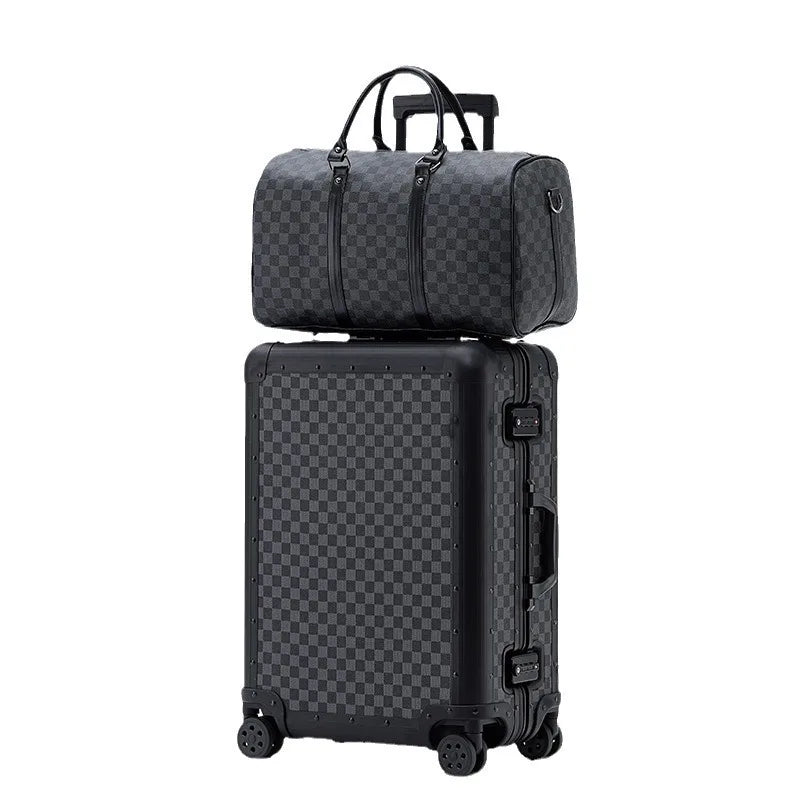 Aluminum Plaid Carry-on